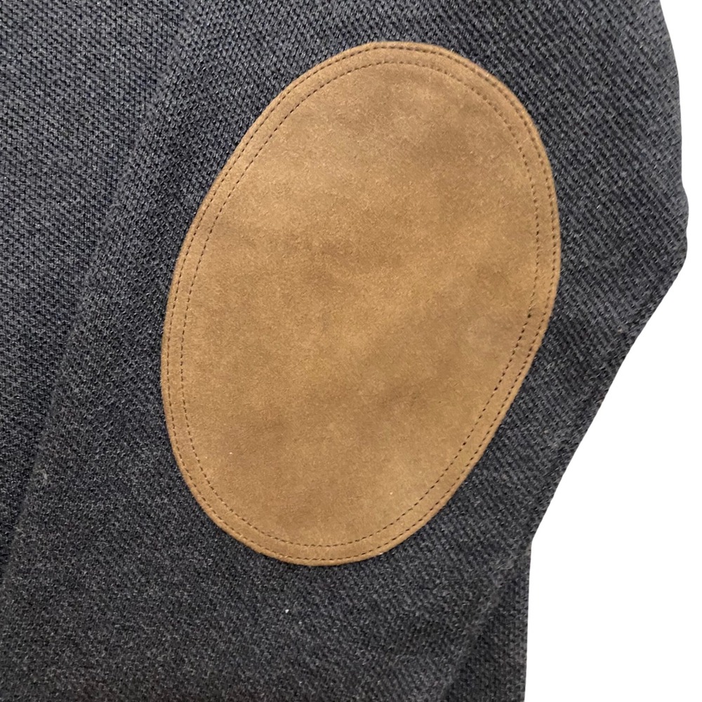 Polo Ralph Lauren Men's Gray Pima Cotton Quarter Zip Sweater Sz L Elbow Patches - Picture 7 of 15